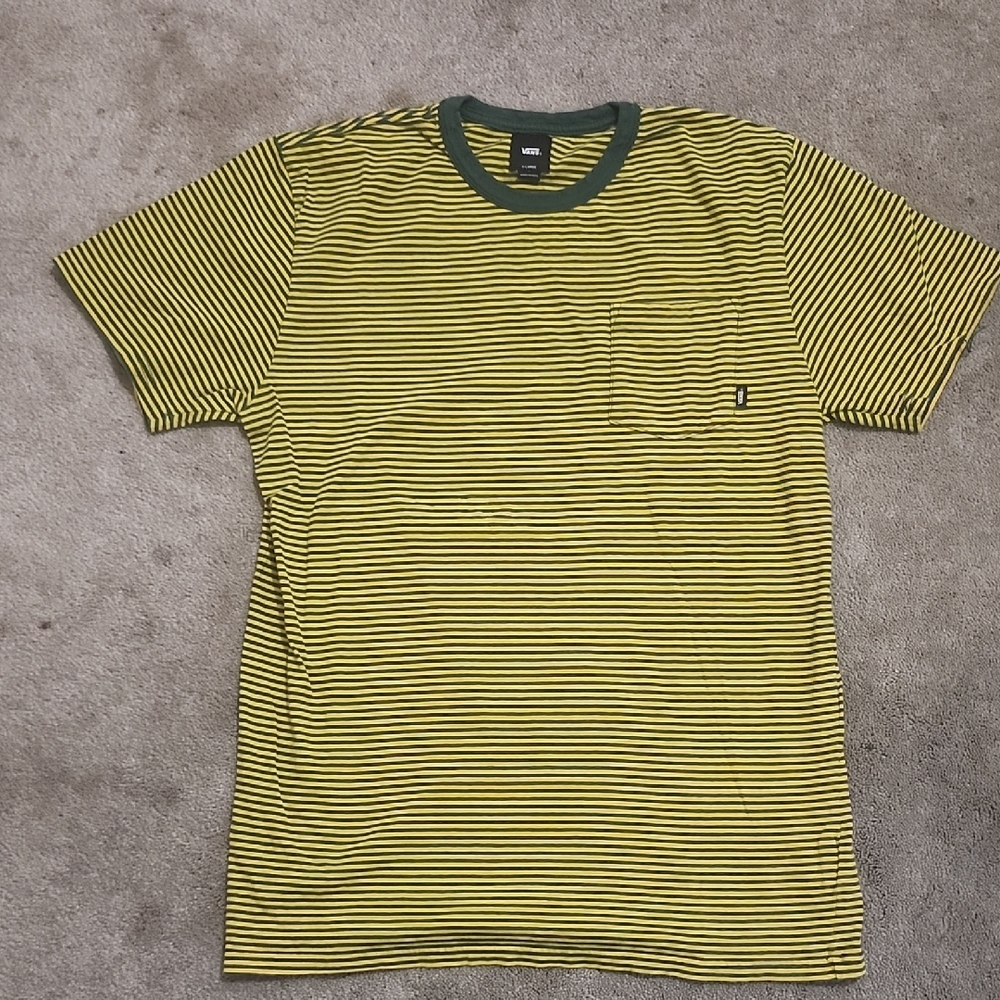 Vans Striped Yellow And Green T-Shirt